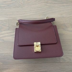Polene Number Seven Mini - Cognac Textured leather (sold out color)
